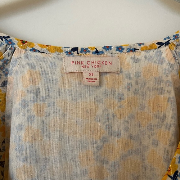 Pink Chicken Yellow and Blue Michelle Floral Dress XS - Picture 3 of 7